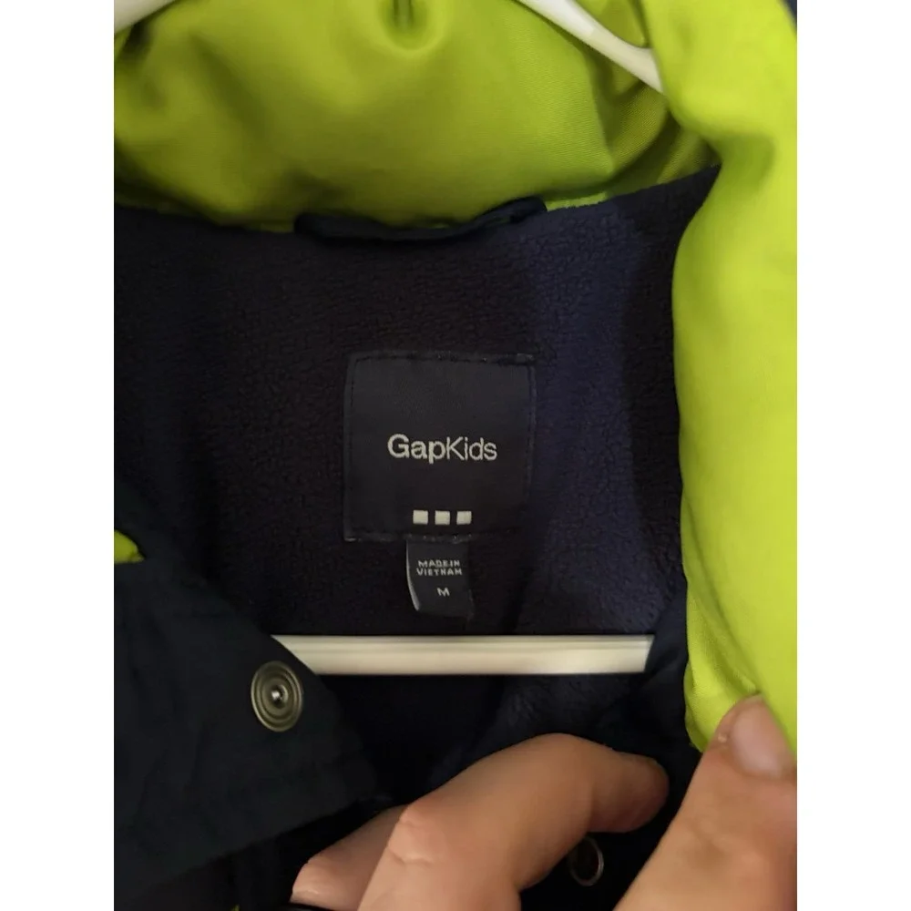 Gap Kids Fleece Lined Puffer Vest Boys M Navy & Green